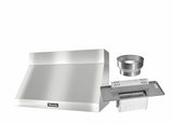 DAR 1230 Set 6 Wall-Mounted Range Hood with Extraction Mode with integrated XL motor including 6" chimney cover.