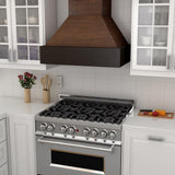 ZLINE Wooden Wall Mount Range Hood in Antigua and Hamilton - Includes Remote Motor (355AH-R) [Size: 36 Inch, Style: 700 CFM]