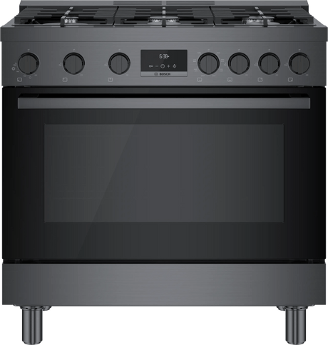 800 Series Dual Fuel Freestanding Range 36" Black Stainless Steel