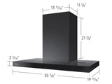 36" Bespoke Smart Wall Mount Hood in Clean Deep Charcoal