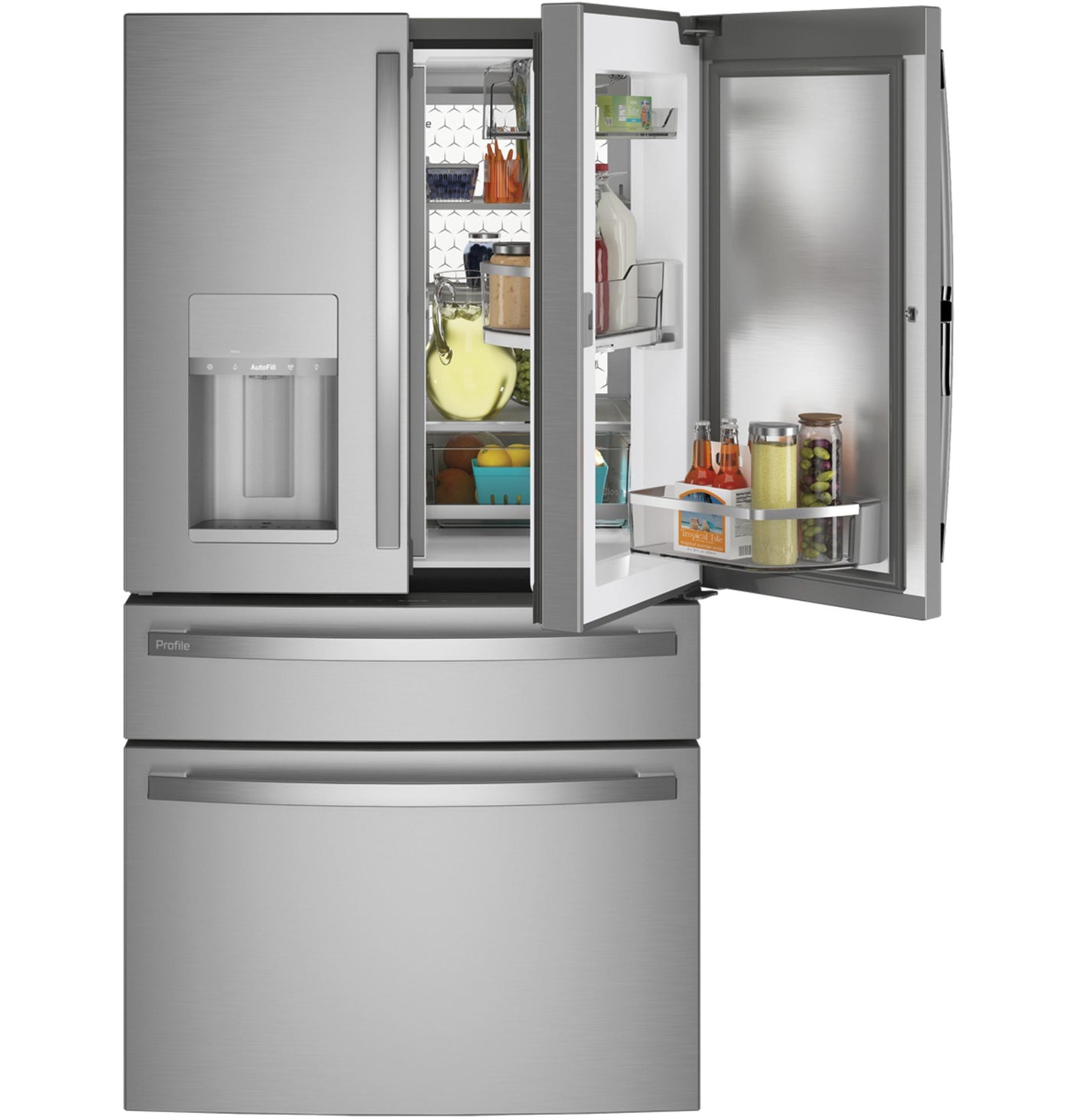 GE Profile™ 22.4 Cu. Ft. Smart Counter-Depth Fingerprint Resistant 4-Door French-Door Refrigerator with Door In Door