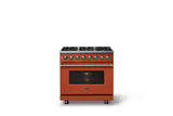 36"W. Dual Fuel Range (Burner: 6b, Finish: Spiced Cider, Trim: Polished Chrome, Fuel: Propane)
