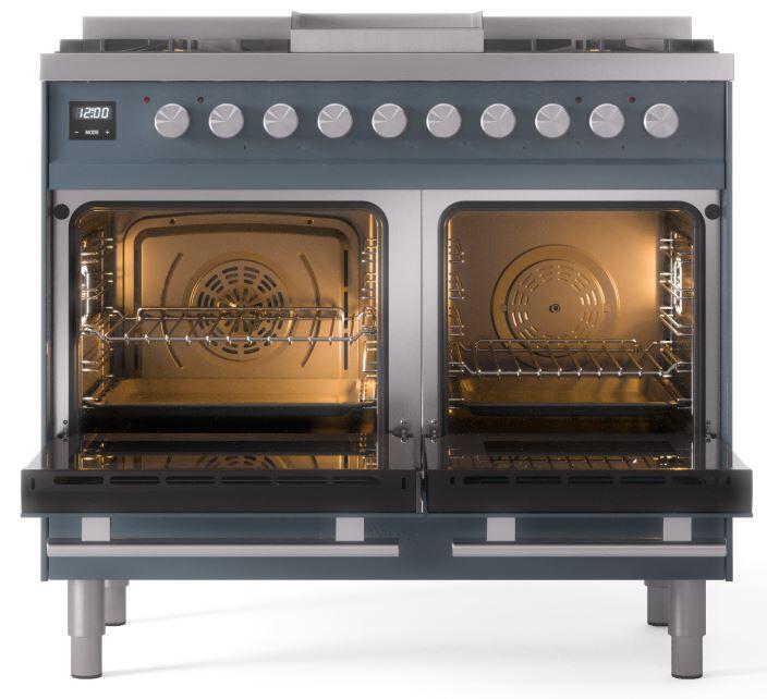 Professional Plus II 40 Inch Dual Fuel Liquid Propane Freestanding Range in Blue Grey with Trim