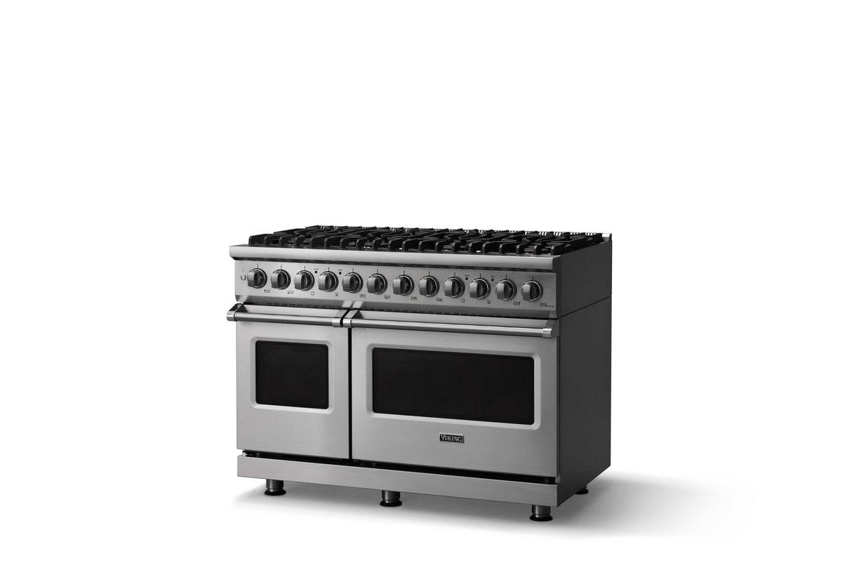 48"W. Dual Fuel Range (Burner: 8b, Finish: Stainless Steel, Trim: Polished Chrome, Fuel: Natural Gas)