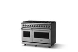48"W. Dual Fuel Range (Burner: 8b, Finish: Stainless Steel, Trim: Polished Chrome, Fuel: Natural Gas)