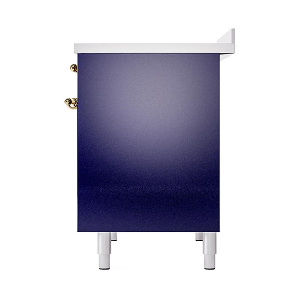 ILVE UNDI406QNMPMBG Nostalgie II Noblesse 40 inch Induction Range (Solid Door, Midnight Blue, Brass)