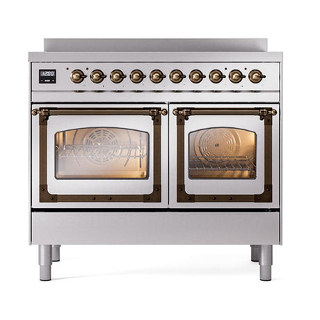 ILVE UNDI406NMPSSB Nostalgie II Noblesse 40 inch Induction Range (Triple Glass Door, Stainless Steel, Burnished)