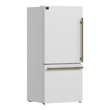 Forno Milano 2-Piece 62-Inch Freestanding Dual Bottom Freezer Refrigerator, White - 34.4 cu.ft, Touch Control, Ice Maker