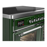 ILVE UMDIB40NR3EGC Majestic III 40 inch Induction Range with 6 Elements, 3.82 cu. ft. Total Oven Capacity (Triple Glass Door, Emerald Green, Chrome)