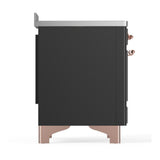 ILVE UMIB48NR3MGP Majestic III 48 inch Induction Range with 6 Elements, 5.02 cu. ft. Total Oven Capacity (Triple Glass Door, Graphite Matte, Copper)