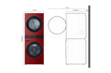 Single Unit Front Load LG WashTower™ with Center Control™ 4.5 cu. ft. Washer and 7.4 cu. ft. Electric Dryer.