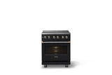 30"W. Electric Range (Finish: Onyx, Trim: Brushed Brass)