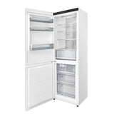 Custodia 24" Bottom Freezer, 10.3 cf., Left Swing, Ice Maker, Total No frost, White, Antique Brass handles