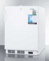 Built-in Undercounter Frost-free All-freezer for General Purpose Use, With White Exterior, Digital Thermostat, Alarm, Lock, and Hospital Grade Cord