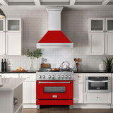 ZLINE 36 in. DuraSnow Stainless Steel Range Hood with DuraSnow Shell (8654SNX-36) [Color: Red Matte]