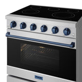 36 Inch Professional Electric Range In Stainless Steel/blue  Gordon Ramsay Series