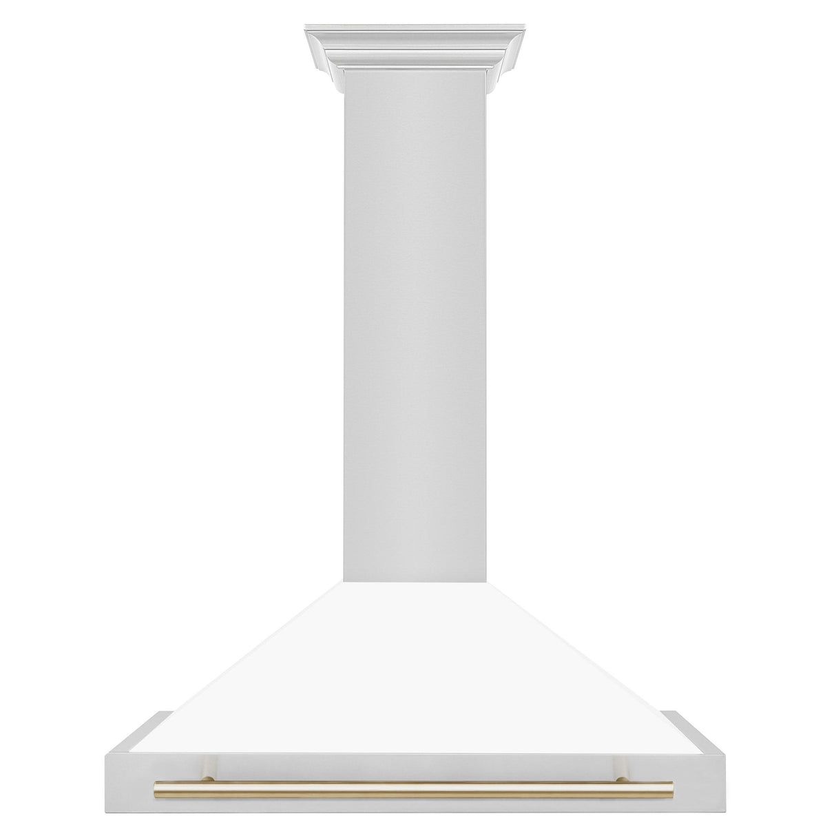 ZLINE 36 in. Autograph Edition Convertible Stainless Steel Range Hood with White Matte Shell and Champagne Bronze Accents (KB4STZ-WM36-CB) [Color: Gold Accents]