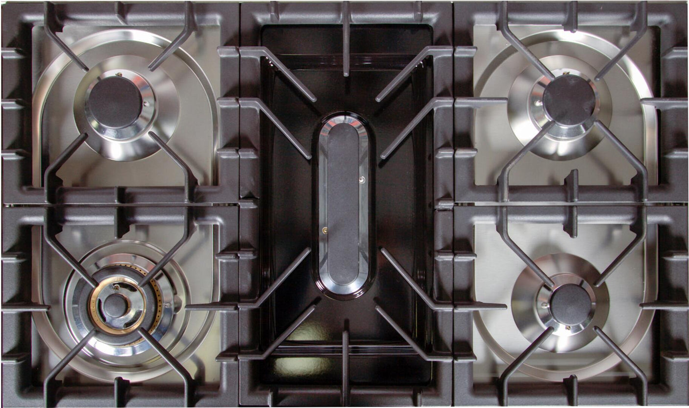 Professional Plus 36 Inch Dual Fuel Liquid Propane Freestanding Range in Stainless Steel with Chrome Trim