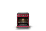 30"W. Induction Range (Finish: Valentine, Trim: Brushed Brass)