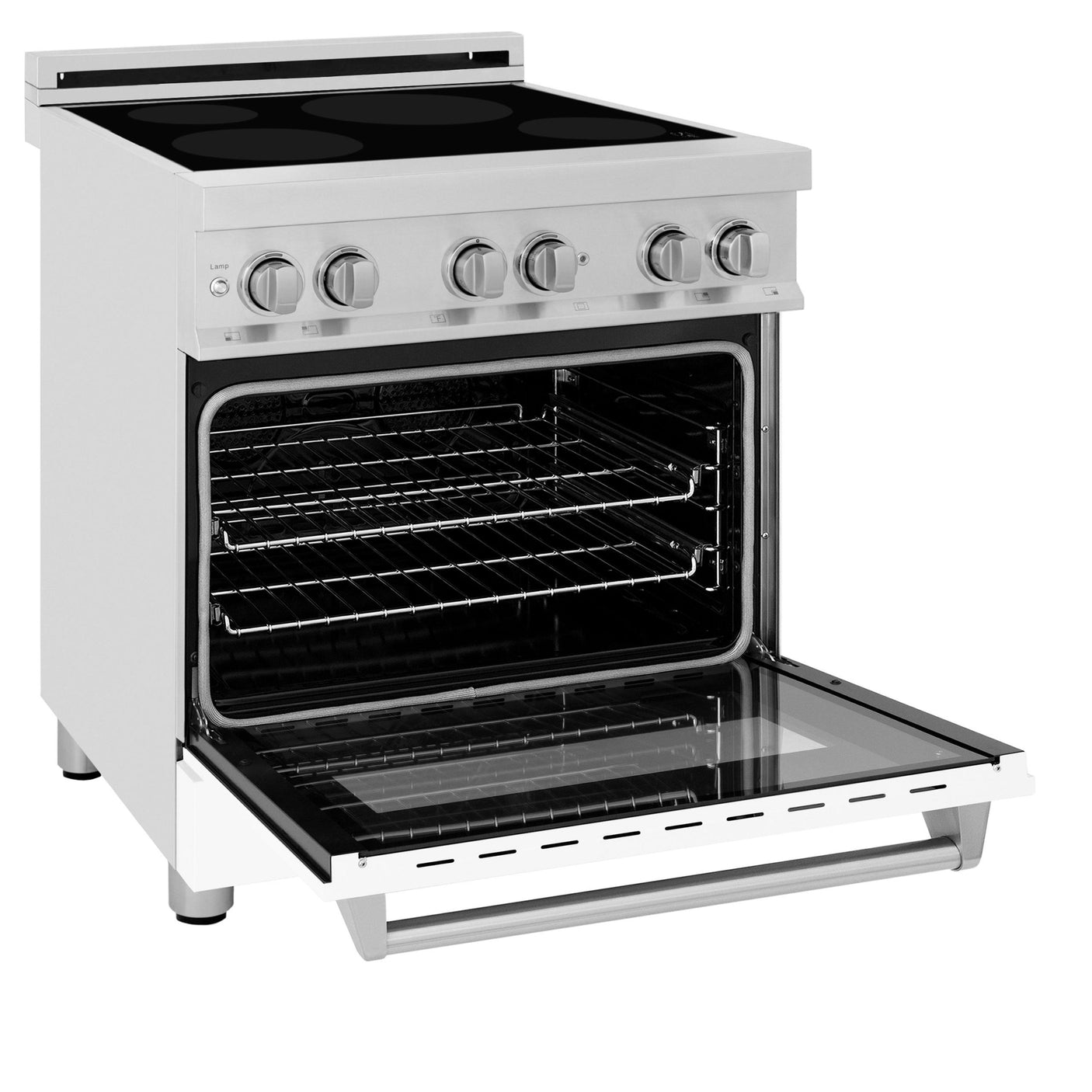 ZLINE 30" 4.0 cu. ft. Induction Range with a 4 Element Stove and Electric Oven in Stainless Steel (RAIND-30) [Color: White Matte]
