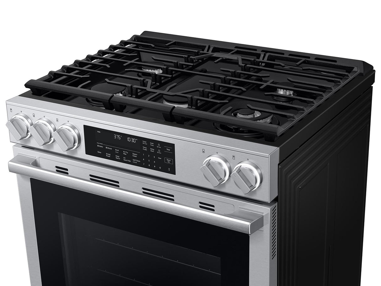 Bespoke Smart Slide-in Dual Fuel Range Pro Style Elite Design  Illuminated Knobs  Air Fry Max