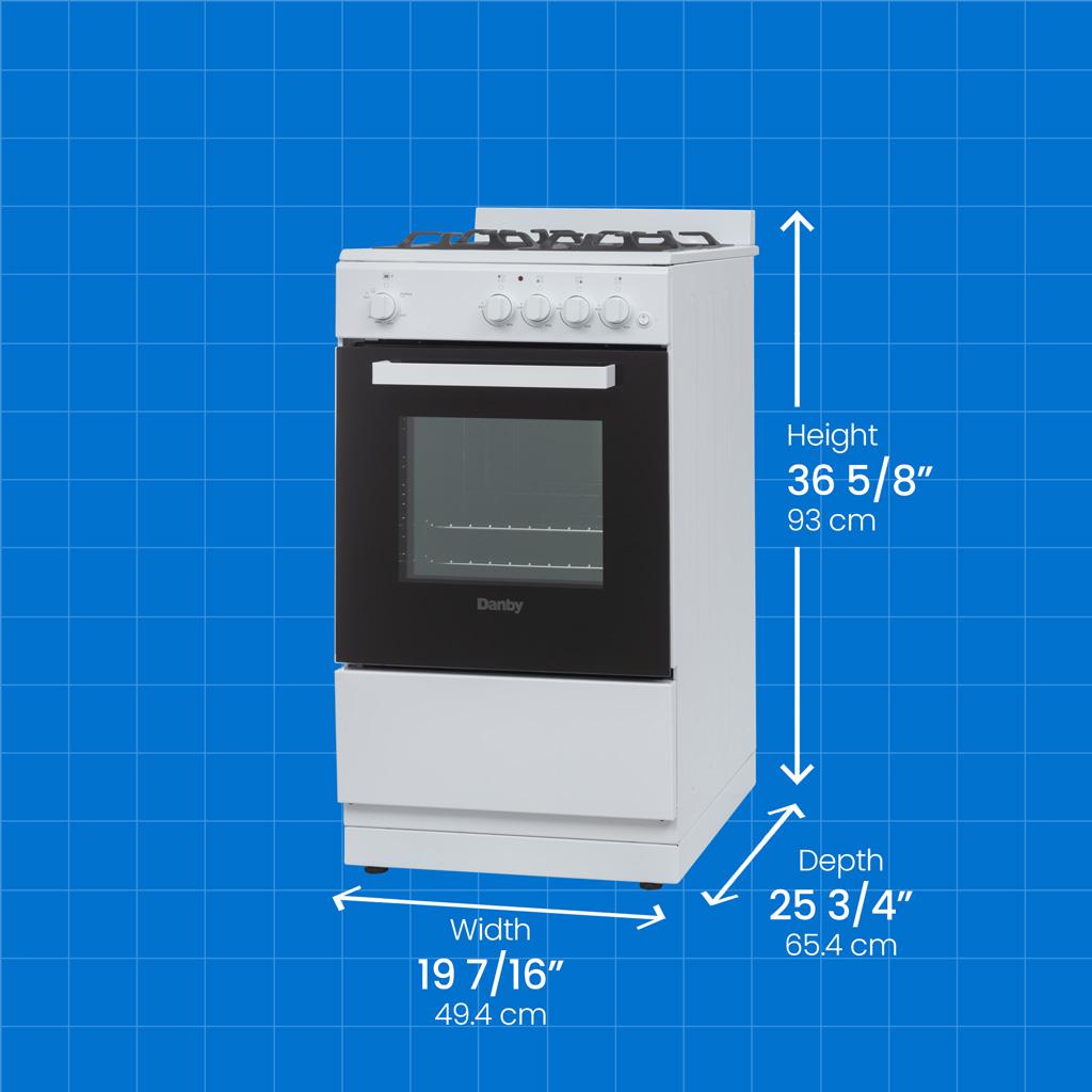 Danby 20" Wide Gas Range in White