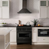 ZLINE Induction Range with a 4 Element Stove and Electric Oven in Black Stainless Steel (RAIND-BS-30)