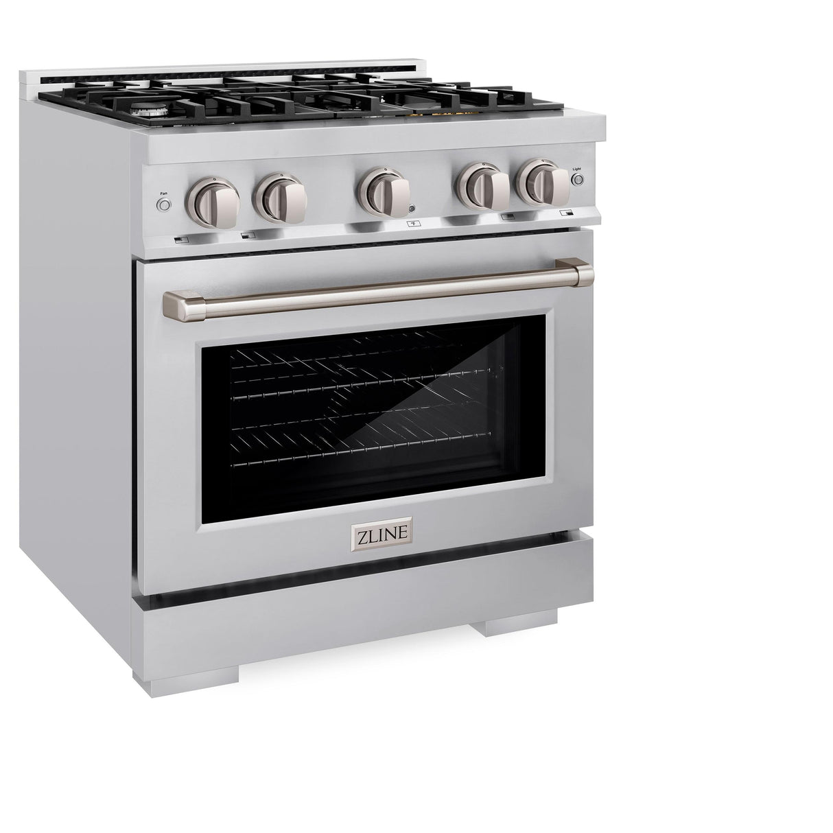 ZLINE 30 in. 4.2 cu. ft. Select Dual Fuel Range with 4 Burner Gas Cooktop and Electric Convection Oven in DuraSnow' Stainless Steel (HDRS-30)