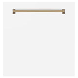 ZLINE 24 in. Autograph Edition Monument Dishwasher Panel with Champagne Bronze Handle in Color Options (DPMTZ-24-CB) [Color: White Matte with Champagne Bronze Handle]