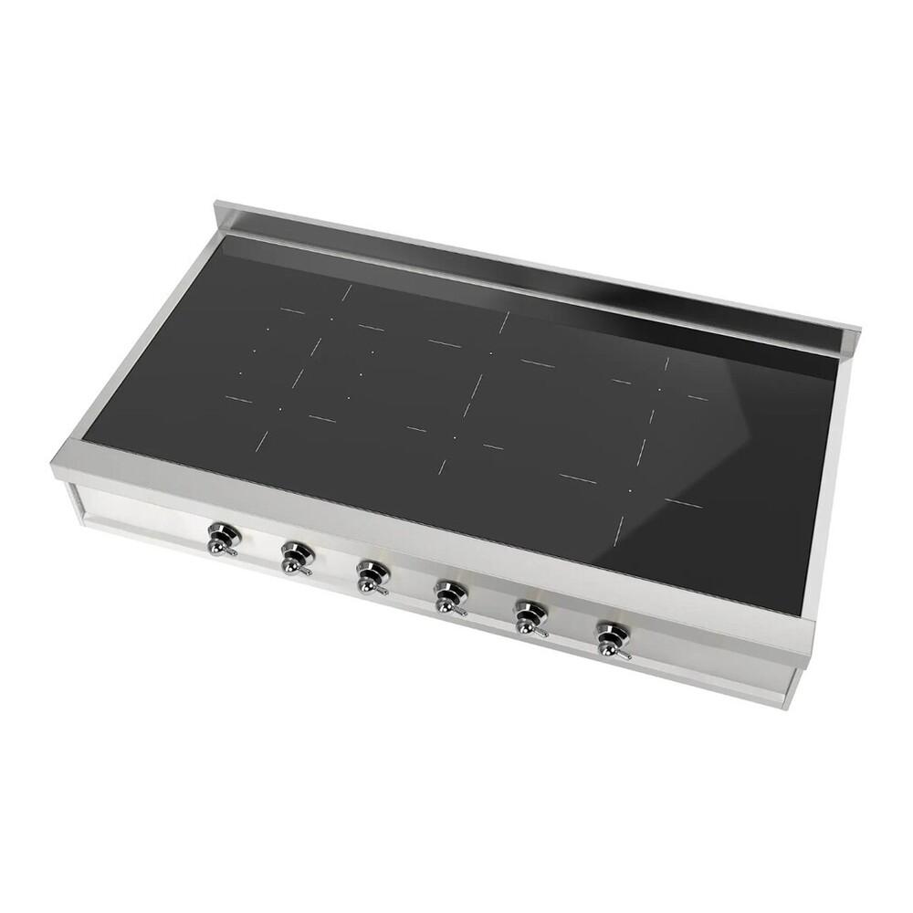 ILVE UHCPI486NSSC Nostalgie II 48 inch Built-In Induction Rangetop with 6 Elements, Stainless Steel (Chrome)