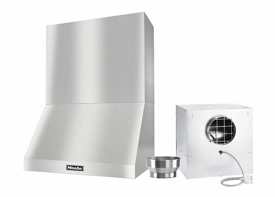 DAR 1220 Set 13 Wall-Mounted Range Hood with Extraction Mode with external XL motor including 24" chimney cover.