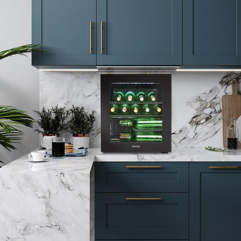 Danby 16 Bottle Free-Standing Wine Cooler in Black