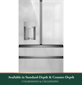 Café™ ENERGY STAR® 22.3 Cu. Ft. Smart Counter-Depth 4-Door French-Door Refrigerator in Platinum Glass