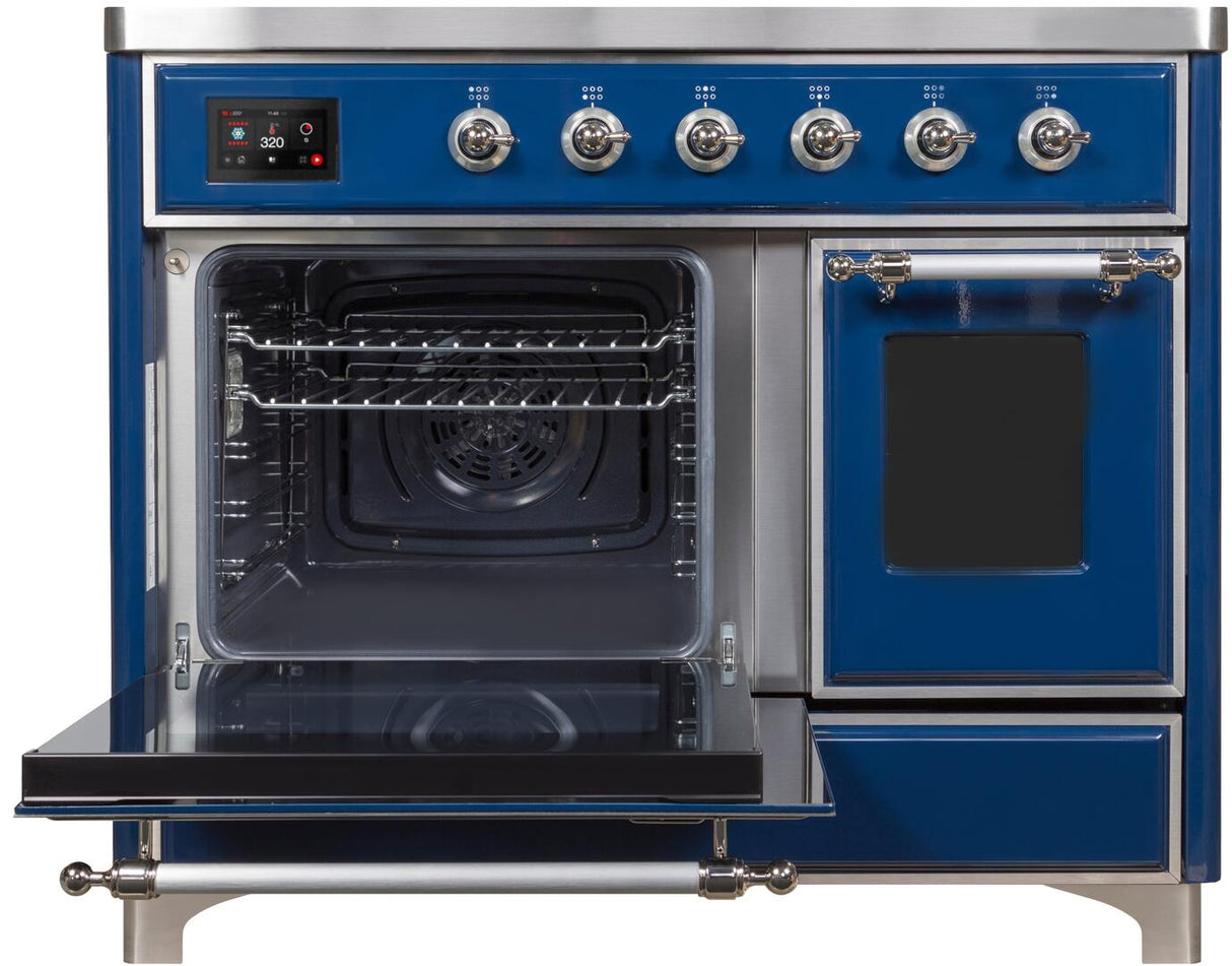 Majestic II 40 Inch Electric Freestanding Range in Blue with Chrome Trim