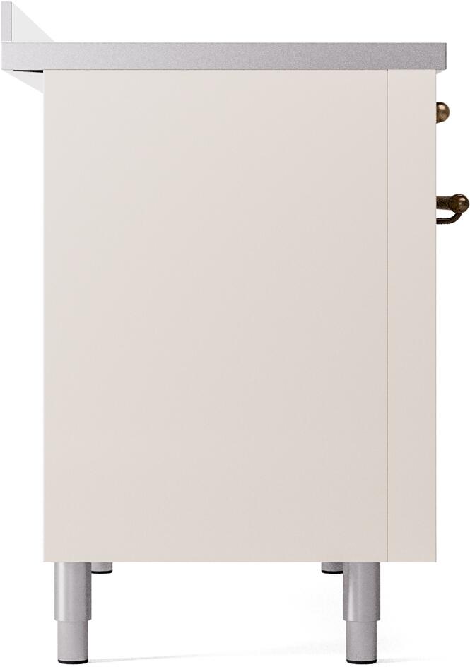 Nostalgie II 48 Inch Electric Freestanding Range in Antique White with Bronze Trim