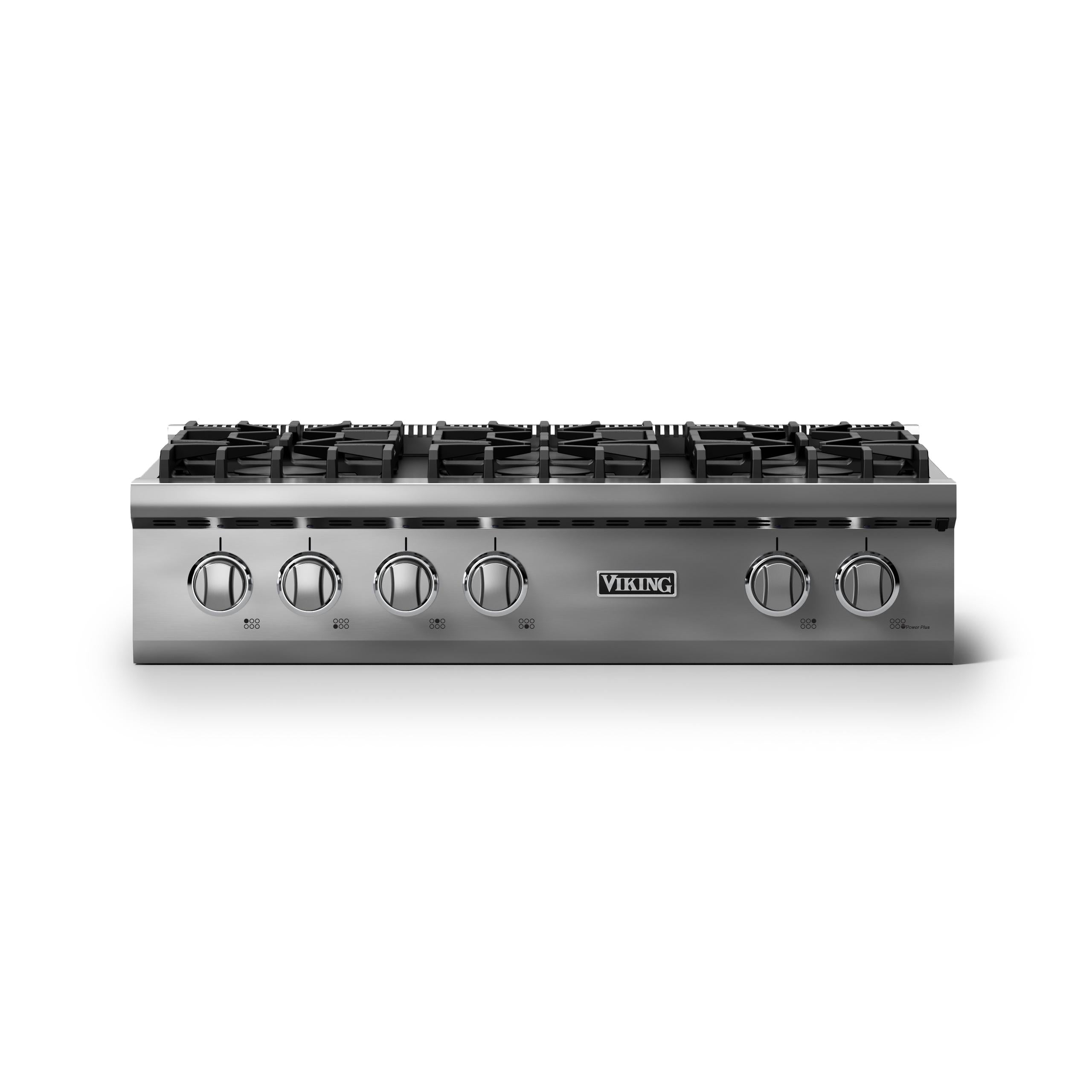 36"W. Gas Rangetop (Burner: 6b, Finish: Stainless Steel, Trim: Polished Chrome, Fuel: Natural Gas)