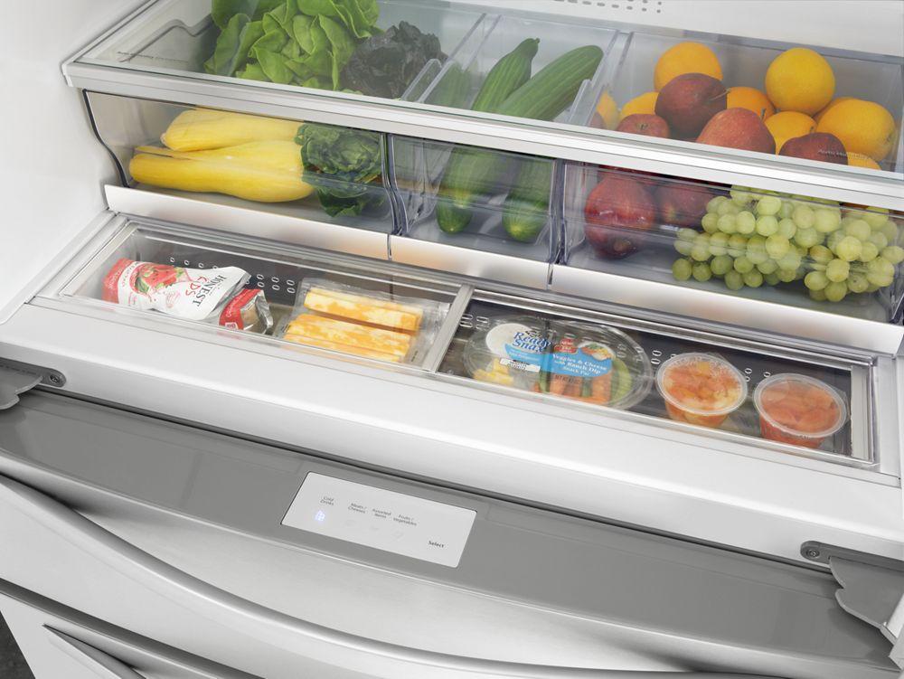 36-inch Wide 4-Door Refrigerator with More Flexible Storage