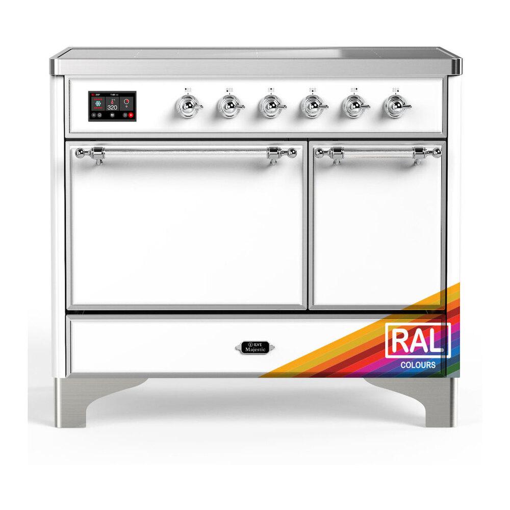 ILVE UMDIB40QNR3RAC Majestic III 40 inch Induction Range with 6 Elements, 3.82 cu. ft. Total Oven Capacity (Solid Door, RAL, Chrome)