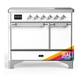 ILVE UMDIB40QNR3RAC Majestic III 40 inch Induction Range with 6 Elements, 3.82 cu. ft. Total Oven Capacity (Solid Door, RAL, Chrome)