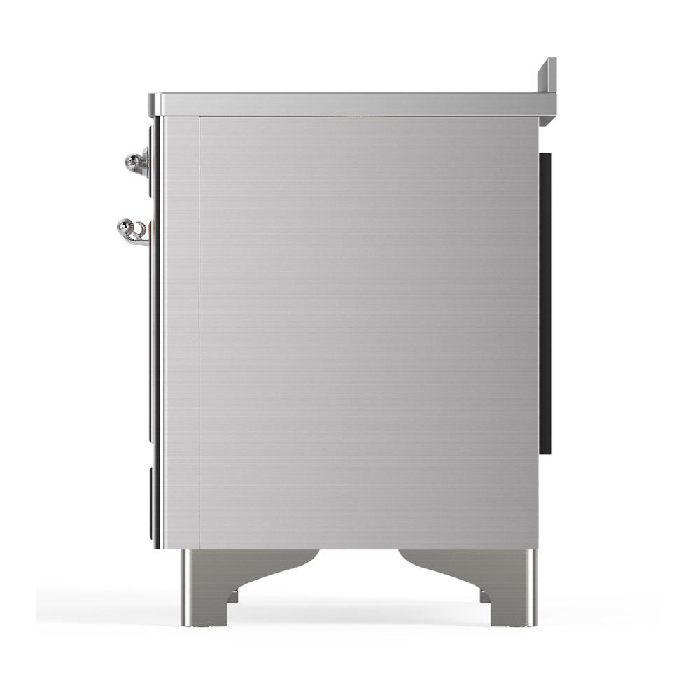ILVE UMIB48NR3SSC Majestic III 48 inch Induction Range with 6 Elements, 5.02 cu. ft. Total Oven Capacity (Triple Glass Door, Stainless Steel, Chrome)