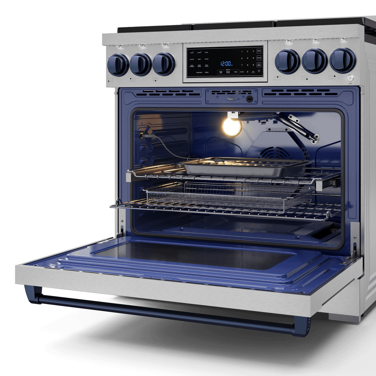 36 Inch Professional Lp Range With Tilt Panel Touch Control In Stainless Steel/navy Blue Gordon Ramsay Series
