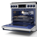 36 Inch Professional Lp Range With Tilt Panel Touch Control In Stainless Steel/navy Blue Gordon Ramsay Series