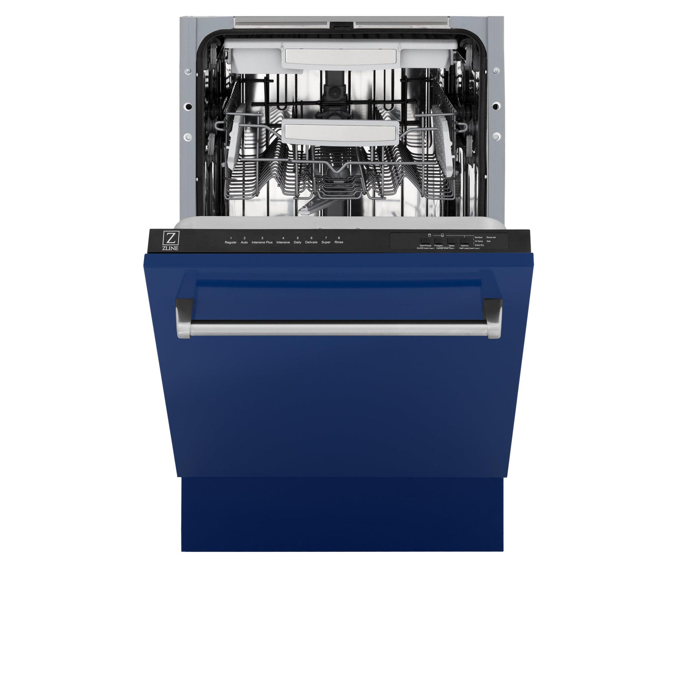 ZLINE 18" Tallac Series 3rd Rack Top Control Dishwasher with Traditional Handle, 51dBa [Color: Blue Gloss]