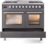 Professional Plus II 40 Inch Dual Fuel Liquid Propane Freestanding Range in Matte Graphite with Trim
