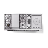 ILVE UN60FSQNMPMGC Nostalgie II Noblesse 60 inch Dual Fuel Range (7 Sealed Burners + Griddle + French Top, Natural Gas, Solid Door, Graphite Matte, Chrome)
