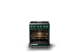 30"W. Dual Fuel Range (Finish: Ivy, Trim: Polished Chrome, Fuel: Natural Gas)