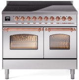 Nostalgie II 40 Inch Electric Freestanding Range in Stainless Steel with Copper Trim