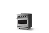 30"W. Electric Range (Finish: Stainless Steel, Trim: Polished Chrome)