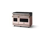 48"W. Dual Fuel Range (Burner: 8b, Finish: Blush, Trim: Brushed Brass, Fuel: Propane)