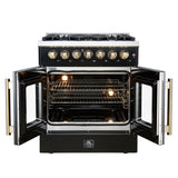 Forno Galiano 30-inch Freestanding French Door Dual Fuel Range Black